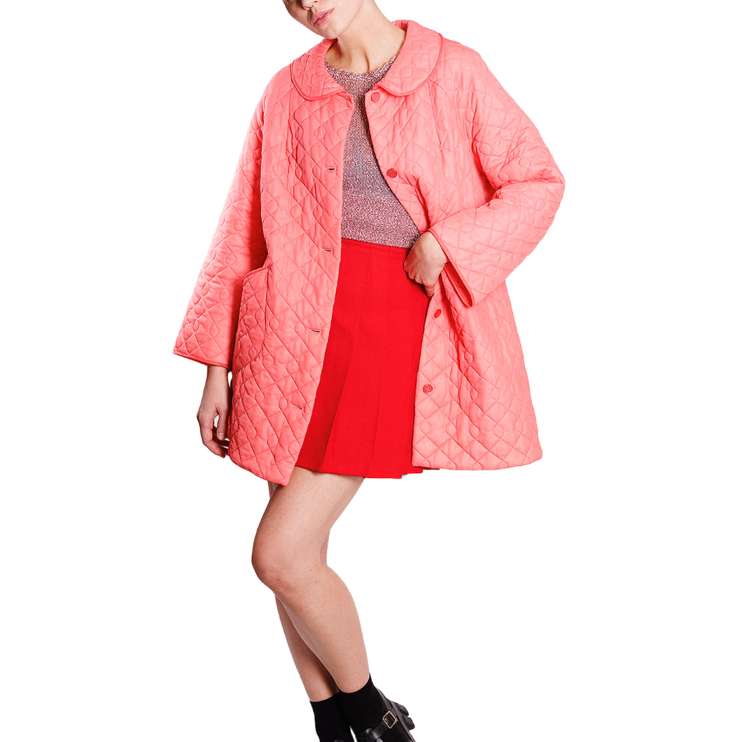 60s Reworked Coral Quilted Jacket