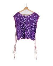 Load image into Gallery viewer, 80s Purple Abstract Top with Ties
