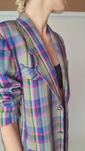 Load and play video in Gallery viewer, 80s Colourful Check Blazer
