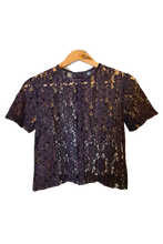 Load image into Gallery viewer, Sheer Dark Brown Lace Top
