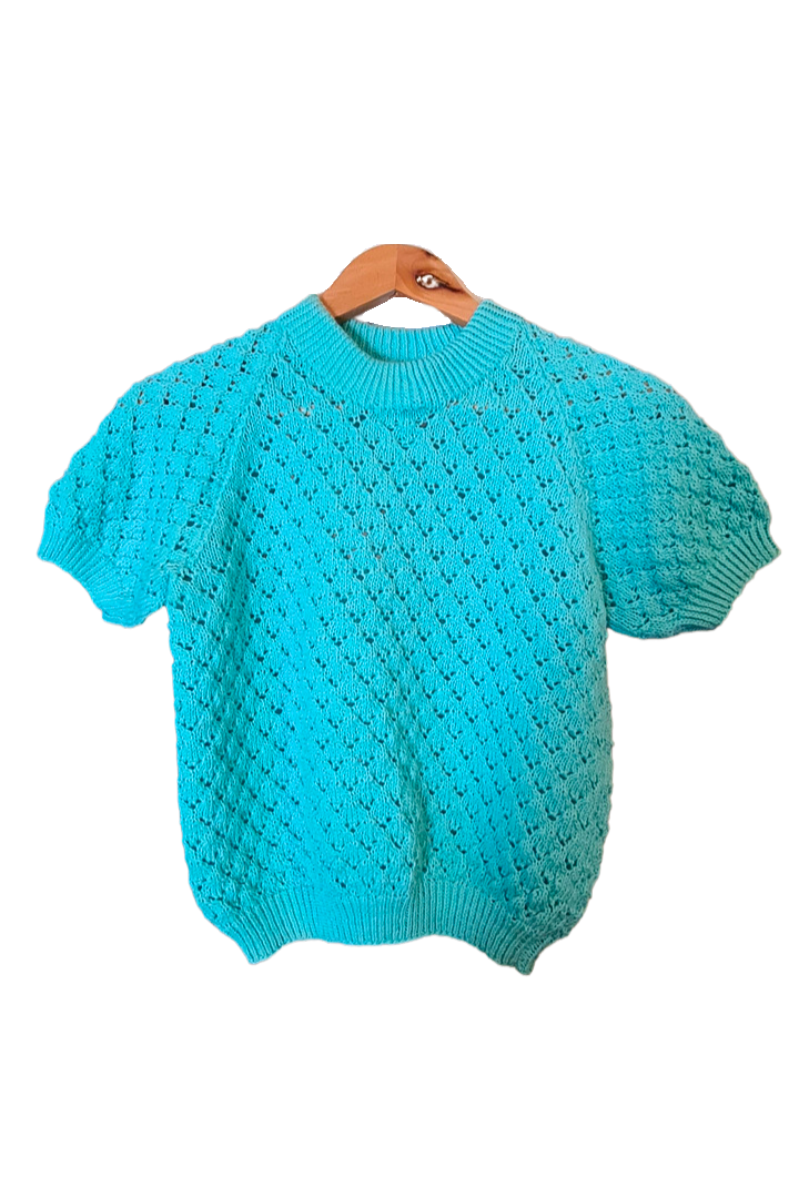 Baby Blue Short-Sleeve Knit