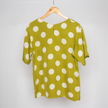 Load image into Gallery viewer, Lime Green Polka Dot Blouse
