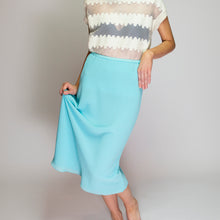 Load image into Gallery viewer, 80s Baby Blue Maxi Skirt
