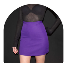 Load image into Gallery viewer, Handmade High-Waisted Purple Mini Skirt
